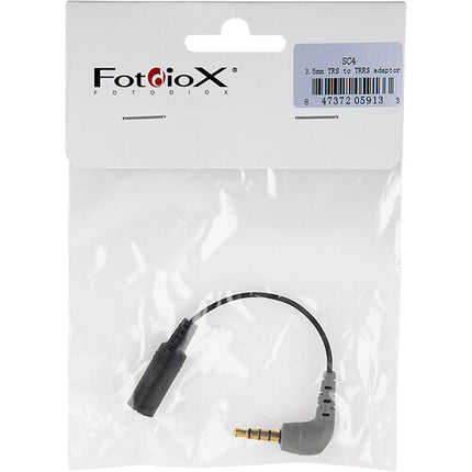 FotodioX SC4 Adaptador de Cable 3.5mm TRS a TRRS con Conectores Dorados 4.5"