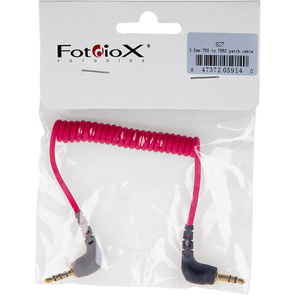 FotodioX SC7 Cable en Espiral 3.5mm TRS a TRRS Extensible 2.4 a 20.5 Pulgadas