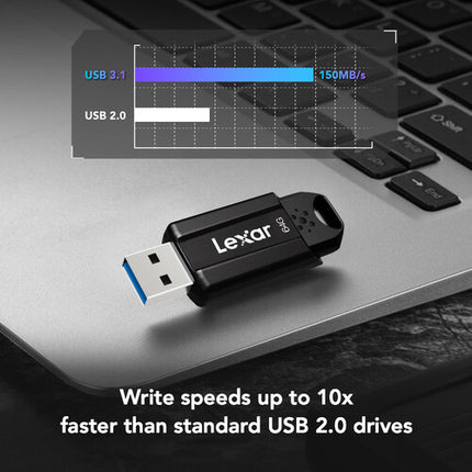 Lexar 64GB JumpDrive S80 USB 3.2 Gen 1 USB-A unidad flash 150 MB/s lectura 60 MB/s escritura