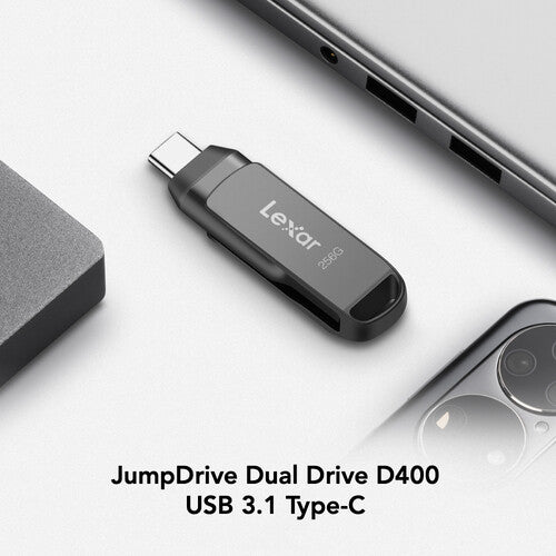 Lexar JumpDrive Dual Drive D400 USB 3.2 Gen 1 256GB 130 MB/s almacenamiento portátil