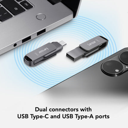 Lexar JumpDrive Dual Drive D400 USB 3.2 Gen 1 256GB 130 MB/s almacenamiento portátil