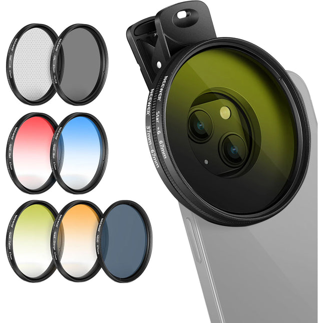 Neewer Kit de Filtros Clip-On para Teléfono y Cámara 67mm con ND32 y CPL