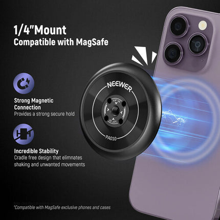 Neewer PA010 Adaptador Magnético para Trípode iPhone MagSafe Ligero Compacto