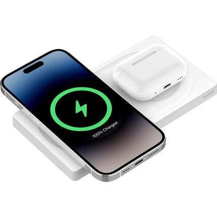 Belkin BoostCharge Pro 2 en 1 Cargador inalámbrico 20W Blanco USB-C PD 3.0