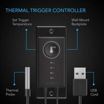 AC Infinity Controller 1 Preset Mando Térmico con Sonda 6' USB 10W