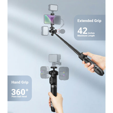KraftGeek Trípode para Vlogging Ajustable 42 Pulgadas con Control Bluetooth