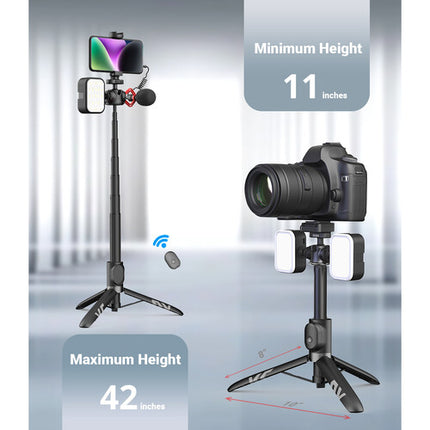 KraftGeek Trípode para Vlogging Ajustable 42 Pulgadas con Control Bluetooth