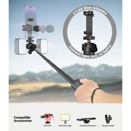 KraftGeek Trípode para Vlogging Ajustable 42 Pulgadas con Control Bluetooth