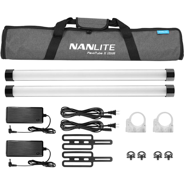 Nanlite PavoTube II 15XR Tubo LED RGB 2' Kit de 2 Luces CRI 97 Batería Recargable