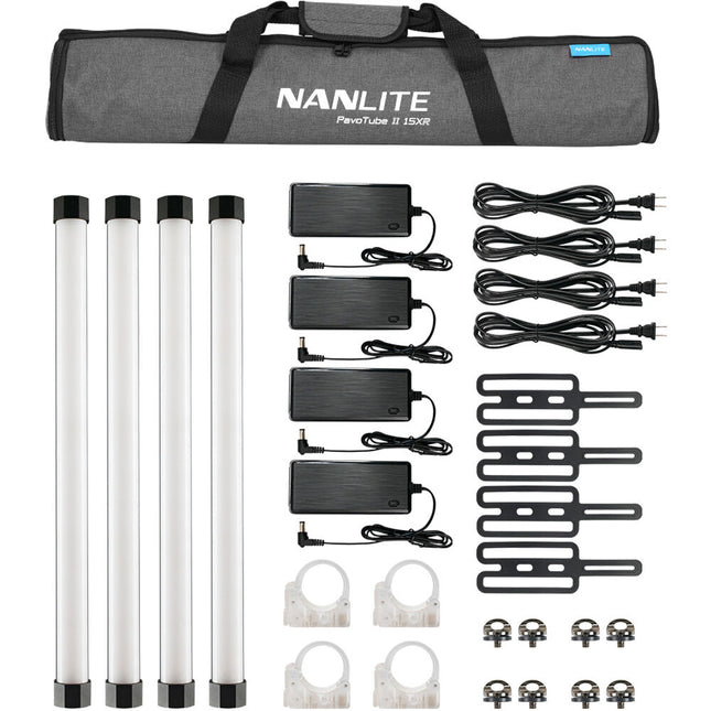 Nanlite PavoTube II 15XR Luz LED Tubo RGB 2' Kit 4 Luces 2700-12000K CRI97 TLCI98