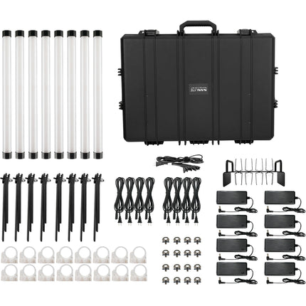 Nanlite PavoTube II 15XR Tubo LED RGB Pixel 2' 377 Lux 2700-12000K Kit 8 luces