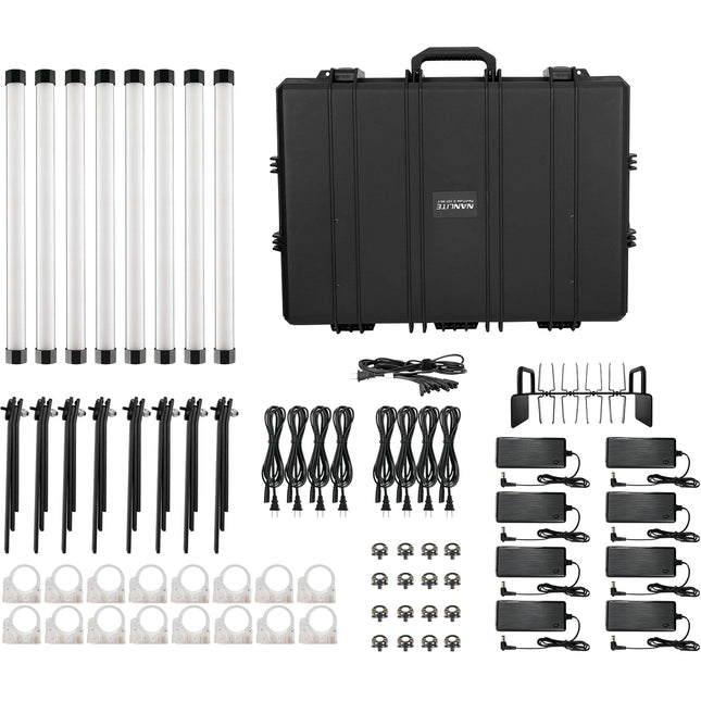 Nanlite PavoTube II 15XR Tubo LED RGB Pixel 2' 377 Lux 2700-12000K Kit 8 luces