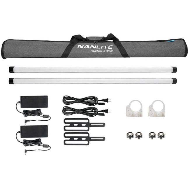 Nanlite PavoTube II 30XR Tubo LED RGB Pixel Luz 4' Kit 2 Unidades Batería Recargable
