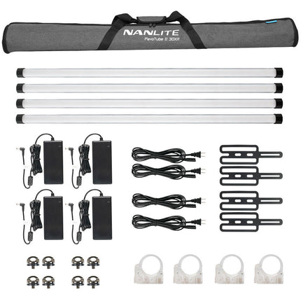 Nanlite PavoTube II 30XR Luz LED RGB 4' Kit 4 Luces 746 Lux Batería Recargable