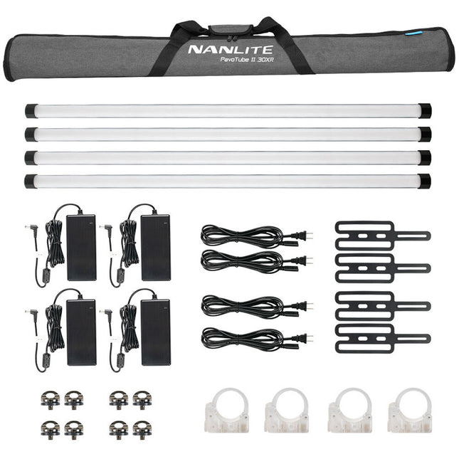 Nanlite PavoTube II 30XR Luz LED RGB 4' Kit 4 Luces 746 Lux Batería Recargable