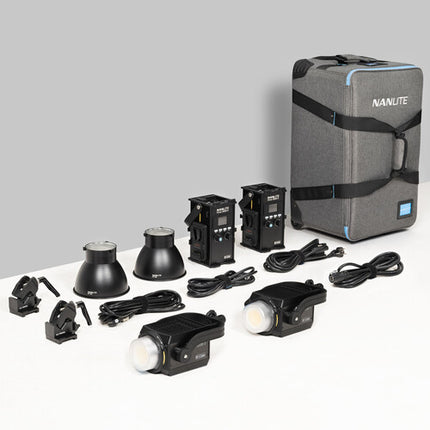 Nanlite Forza 300B II Kit 2 Luces LED Bicolor 2700-6500K 68060 Lux con Estuche Rodante