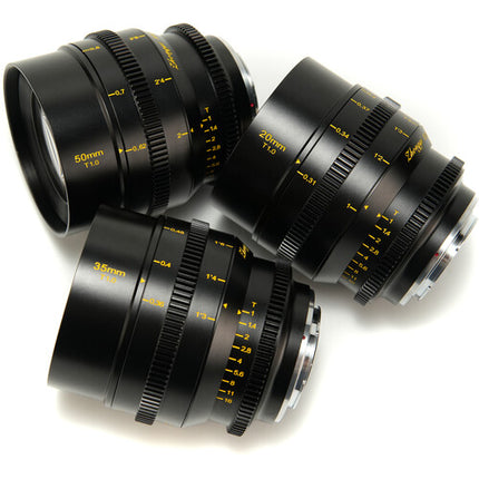 Mitakon Zhongyi Speedmaster S35 Pack de 3 lentes cine 20 35 50mm T1 estuche rígido Nikon Z
