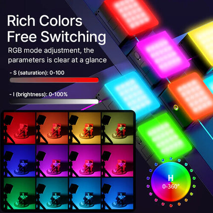 Ulanzi VL49 Pro Panel de Luz LED RGB 2.6x2.6 Pulg 2500-9000K Difusor