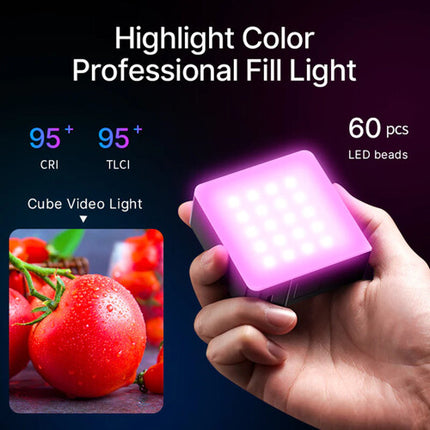 Ulanzi VL49 Pro Panel de Luz LED RGB 2.6x2.6 Pulg 2500-9000K Difusor