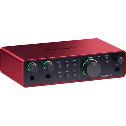 Focusrite Scarlett 2i2 Studio Interfaz de Audio USB-C 24-Bit 192 kHz con Micrófono Cardioide y Auriculares Cerrados