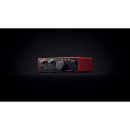Focusrite Scarlett Solo USB-C Interfaz de Audio 4ª Gen con Micrófono AT2020 Condensador Kit Completo