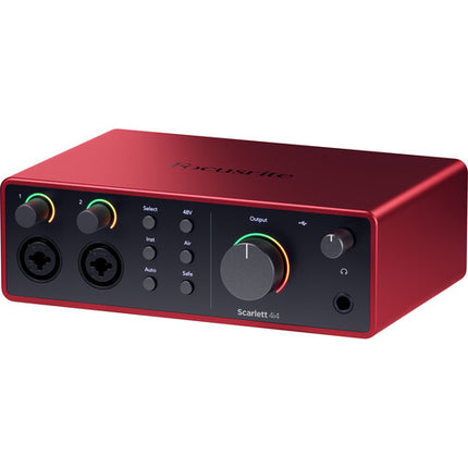 Focusrite Scarlett 4i4 USB-C Interfaz de Audio MIDI 24-Bit 192kHz con Kit para Podcast dos personas