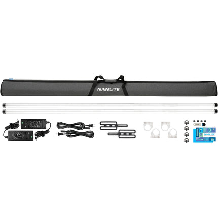 Nanlite PavoTube II 60XR Tubo LED RGB Pixel 8' Kit 2 Luces 991 Lux 2700-12000K