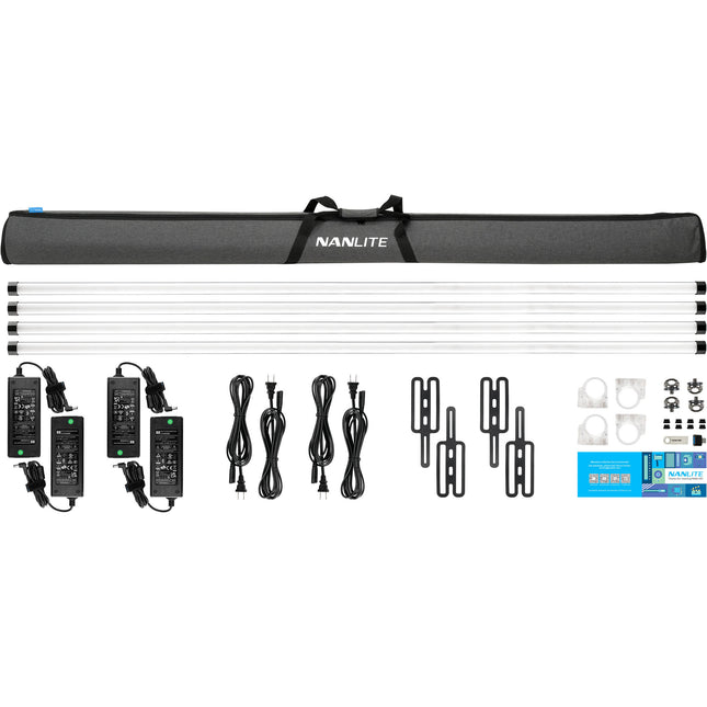 Nanlite PavoTube II 60XR Tubo LED RGB 8' Kit 4 Luces 2700-12000K CRI 97