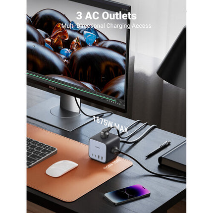 UGREEN 65W USB-C GaN Estación de Carga de Escritorio 7 en 1 con 3 Salidas AC 7 Puertos