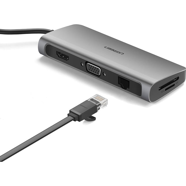 UGREEN Adaptador Multifuncional USB-C 9 en 1 HDMI VGA RJ45 100W PD