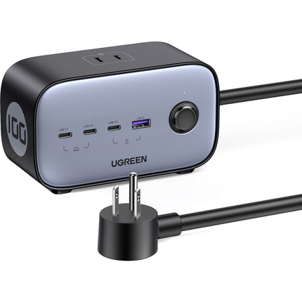 UGREEN 100W USB-C GaN Estación de Carga 7 en 1 con 3 Salidas AC y 4 Puertos USB