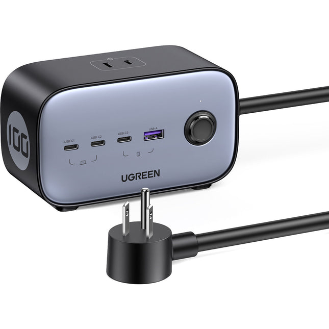UGREEN 100W USB-C GaN Estación de Carga 7 en 1 con 3 Salidas AC y 4 Puertos USB
