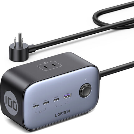 UGREEN 100W USB-C GaN Estación de Carga 7 en 1 con 3 Salidas AC y 4 Puertos USB