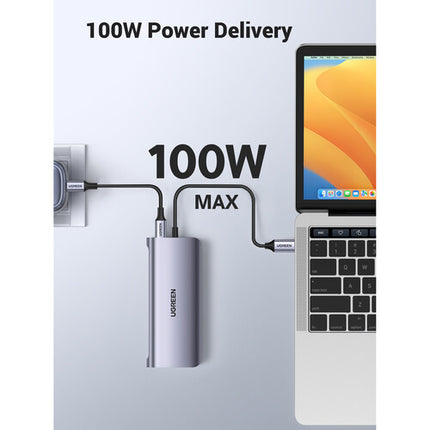 UGREEN 10-en-1 Hub USB-C con HDMI 4K VGA Gigabit Ethernet 100W PD