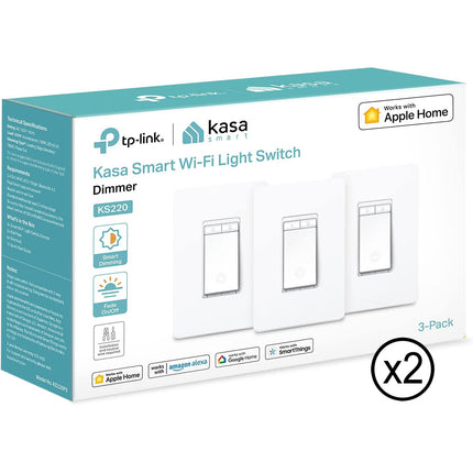 TP-Link KS220 Kasa Interruptor Regulador Wi-Fi 6-Pack 2.4 GHz Compatible Alexa Google Home