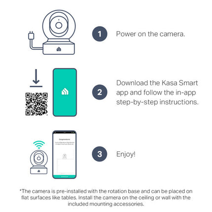TP-Link EC71 Kasa Spot Cámara Seguridad Interior Wi-Fi 1080p 360° Pan & Tilt 2-Pack