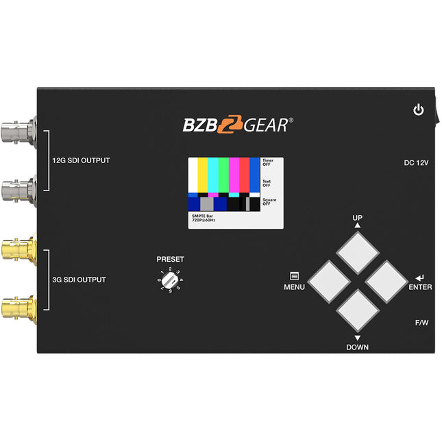 BZBGEAR UHD 4K 12G-SDI Generador de Patrones de Prueba con Monitor LCD 2"