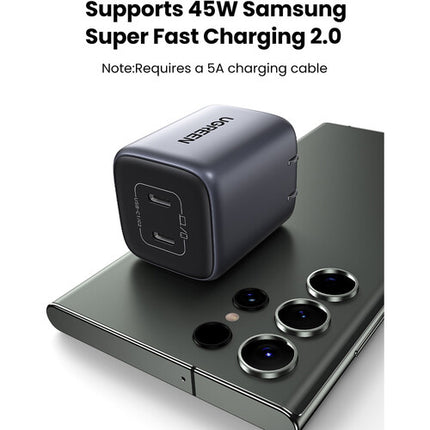 UGREEN Nexode Cargador de Pared 45W GaN 2 Puertos USB-C PD PPS