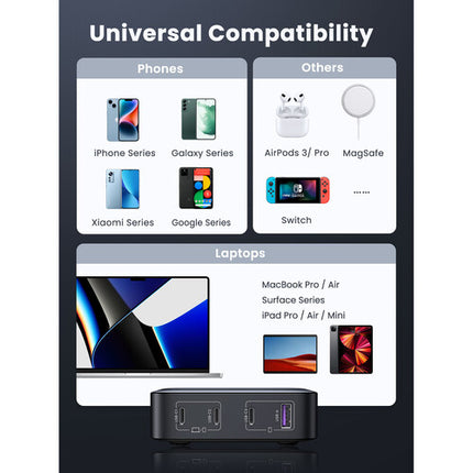 UGREEN Estación de Carga USB de Escritorio 4 Puertos 100W con 3 USB-C y 1 USB-A