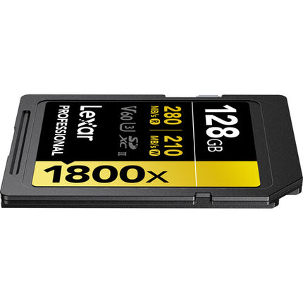 Lexar 128GB Professional 1800x Tarjeta de Memoria SDXC UHS-II V60 U3 Clase 10 280MBs Lectura 210MBs Escritura