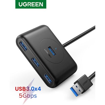 UGREEN 4 Puertos USB 3.2 Gen 1 Hub Negro Velocidad de 5 Gb/s Cable 1.6'