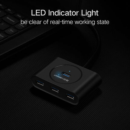 UGREEN 4 Puertos USB 3.2 Gen 1 Hub Negro Velocidad de 5 Gb/s Cable 1.6'