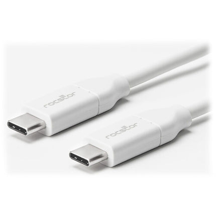 Rocstor Cable de Carga USB-C 2.0 Macho 6.6 Pies Blanco 100W PD 480Mb/s