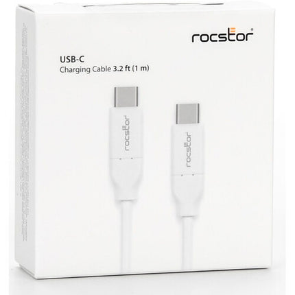 Rocstor Cable de carga USB-C 2.0 1.6 pies Blanco 480 Mb/s 100W