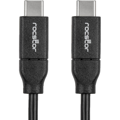 Rocstor Cable USB-C 2.0 Macho 9.8 pies Negro 480Mb/s 100W entrega de energía