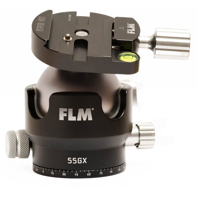 FLM 55GX Cabezal Giratorio para Trípode Capacidad 40 kg con Abrazadera QR SRB-60