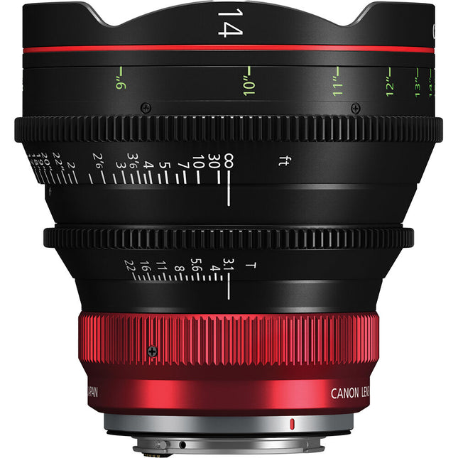 Canon CN-R 14mm T3.1 L F Lente Prime de Cine Montura RF 8K HDR 300° Enfoque