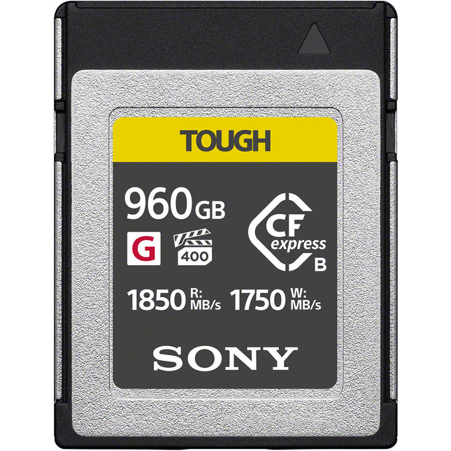 Sony 960GB CFexpress Tipo B Tarjeta de Memoria TOUGH 1850 MBs Lectura 1750 MBs Escritura Estuche incluido