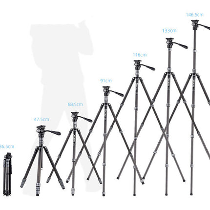 XILETU X224CLS1 Tripode Carbono Exterior Altura Max 57.7 Pulg 26.5 lb Carga