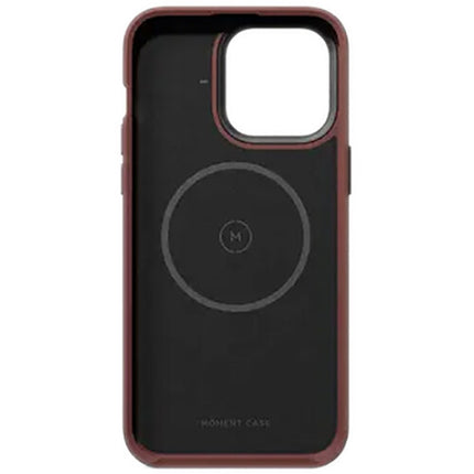 Funda Moment MagSafe para iPhone 15 Pro Max Rojo Arcilla con protección 3 m y botones metálicos